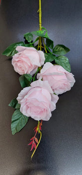 Fir trandafiri artificiali roz 80cm – flori decorative material textil